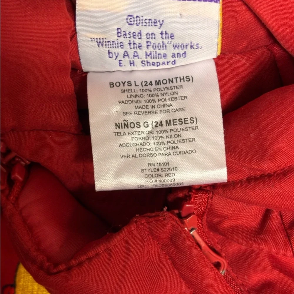 Vintage Disney Winnie the Pooh Hooded Baby Snowsuit Romper Size 24 Months